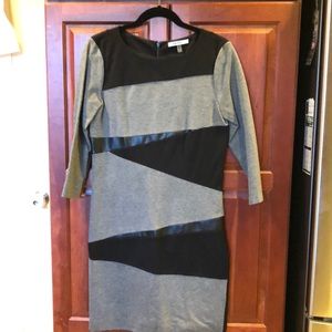 Black and grey long sleeve dress
